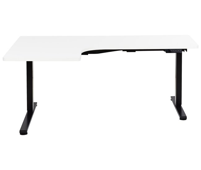 Beliani Secretária ajustável DESTINES 160x109 Branco/ Preto