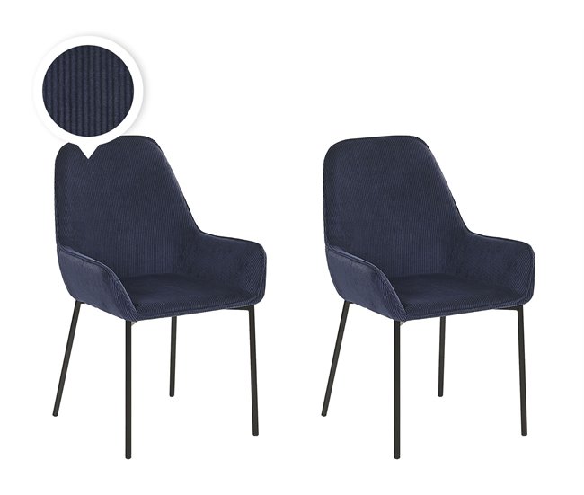 Beliani Silla de comedor LOVERNA Azul
