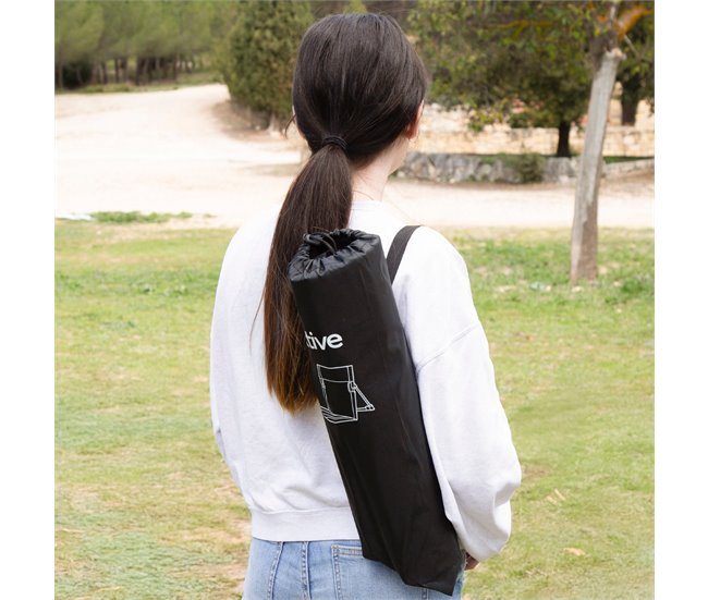 Aktive Cadeira dobrável, encosto ajustável e saco de transporte Preto