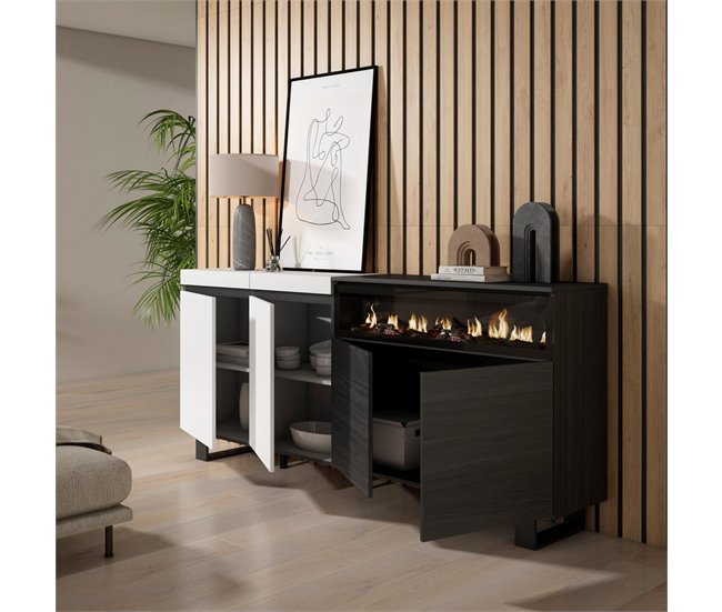 Aparadores para sala 200 Branco/ Preto