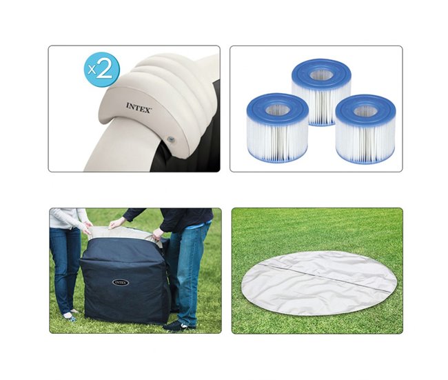 Spa insuflável octogonal INTEX 795 litros com bolhas e jactos 795 litros Multicor