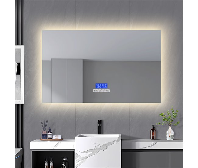 Espelho de banheiro LED redondo 120x4 Transparente