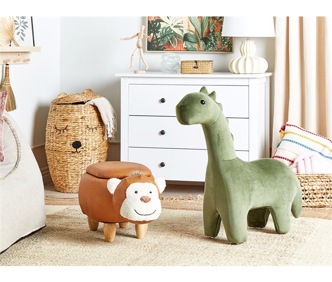 Beliani Pufe animal BRONTOSAUR Verde