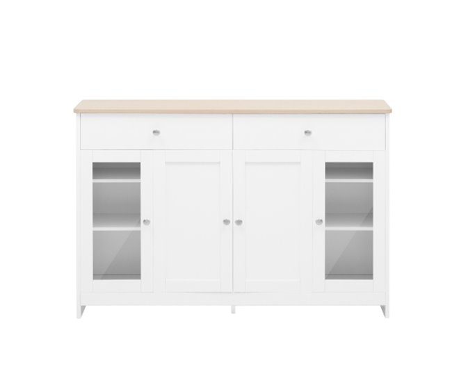 Aparador, cozinha, sala de estar, sala de jantar, gaveta, porta Branco