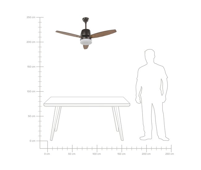 Beliani Lâmpada de teto com ventilador MLAVA Castanho
