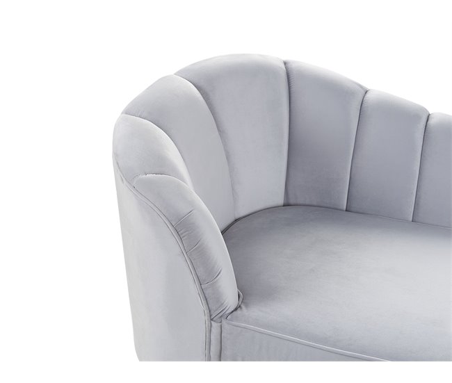 Beliani Chaise longue Veludo ALLIER Azul Marino