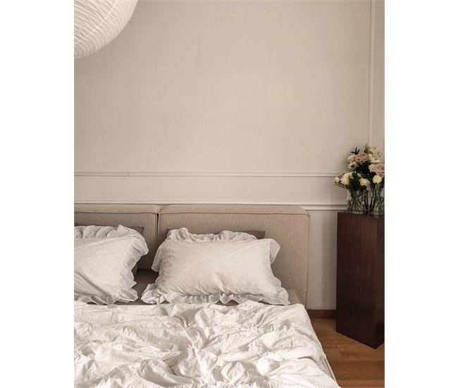 Beliani Cama com estrado Bombazine LINARDS 210x242 Bege