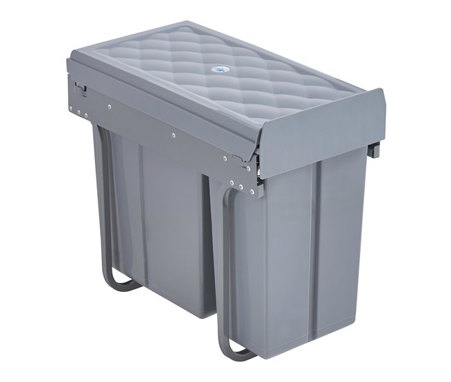 Caixote do lixo extraível Froland capacidade 1 x 20 L + 1 x 10 L Cinza