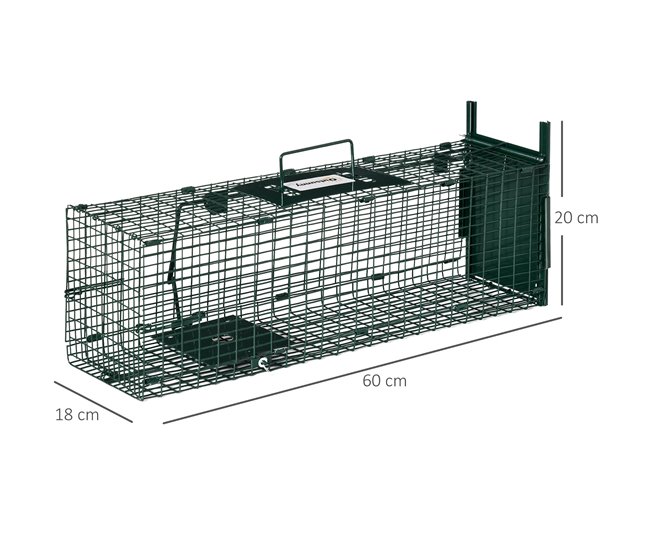 Armadilha para Animais Vivos Aço Outsunny Verde