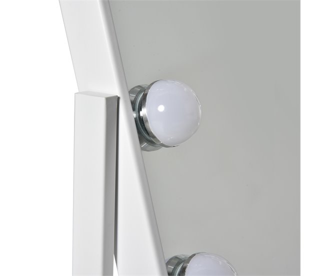 Espelho de Maquilhagem Metal, Vidro e ABS HOMCOM Branco