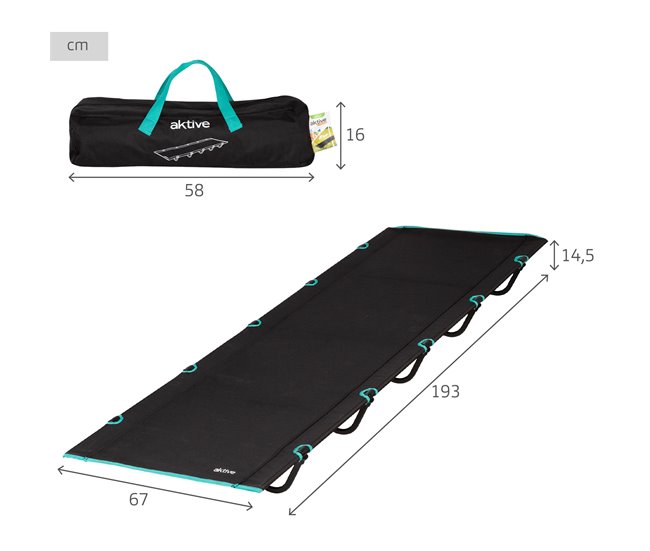 Aktive Cama de acampamento dobrável com bolsa de transporte Azul