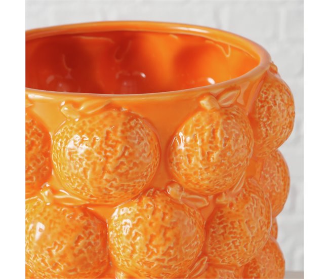 Vaso de flores ORANGE 15cm vaso de porcelana da marca BOLTZE  Laranja