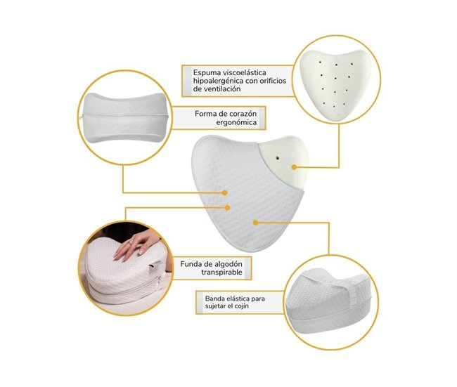 Almofada para Joelhos em Forma de Coração Branco