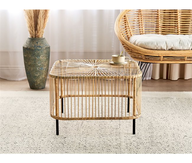 Beliani Conjunto lounge Rattan/vime MARATEA/CESENATICO Natural