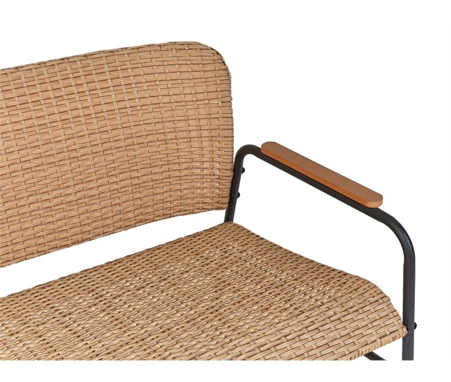Beliani Conjunto lounge Ratan sintético OFANTO Natural