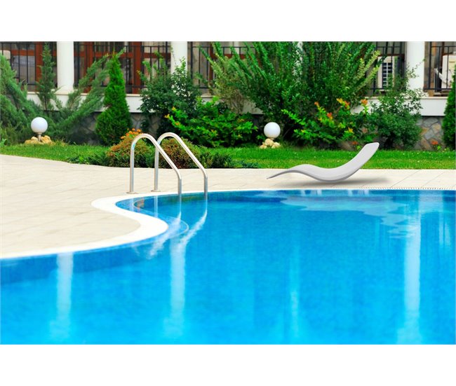 Sined ANTARES Luxo em fibra de vidro chaise longue Ideal para uso intensivo ao ar livre, Branco Branco
