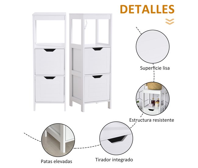 Armário de banheiro Placa de MDF kleankin, casa - casa de banho 30 Branco