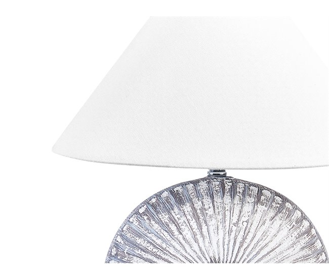Beliani Candeeiro de mesa YUNA Branco/cinza
