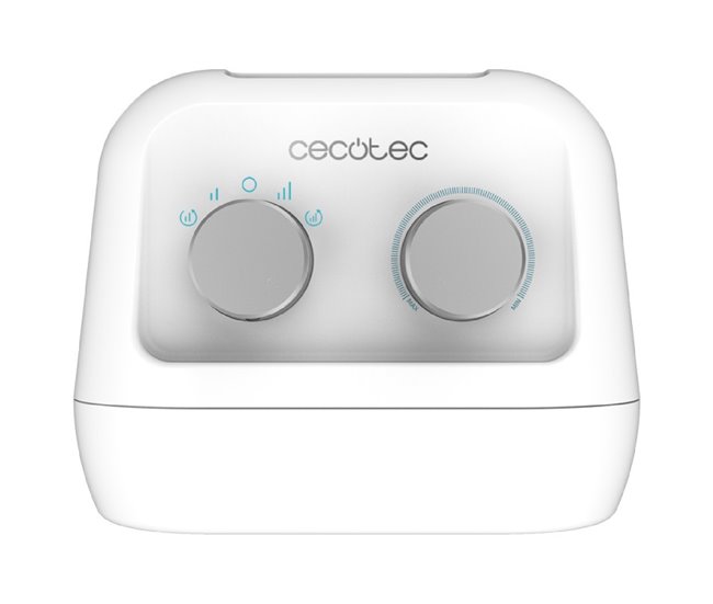 Cecotec Aquecedor cerâmico de mesa com 1500 W, função Oscilação, termóstato ajustável e 3 modos de funcionamento. Branco
