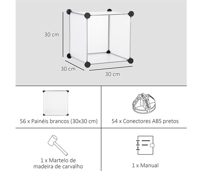 Armário Modular PP, aço HOMCOM, casa - móveis de armazenamento Transparente