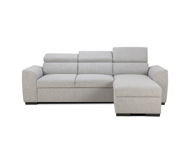Chaise longue reversível com 3 lugares e cama GUSTO cinzento Cinza