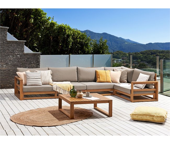 Beliani Conjunto lounge TIMOR Cinza Escuro