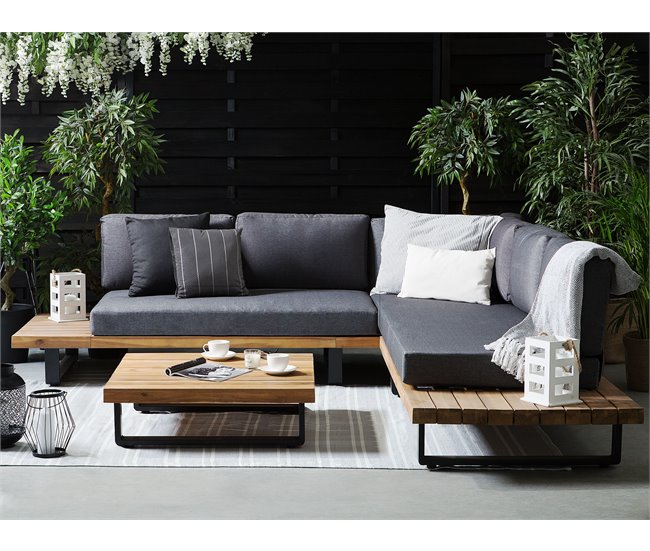 Beliani Conjunto de jardín MYKONOS Cinza Escuro