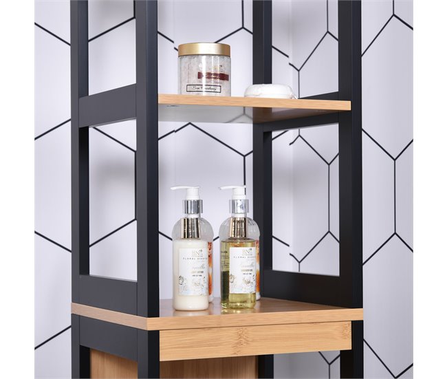 Armário auxiliar MDF, Bamboo kleankin, casa - casa de banho Multicor