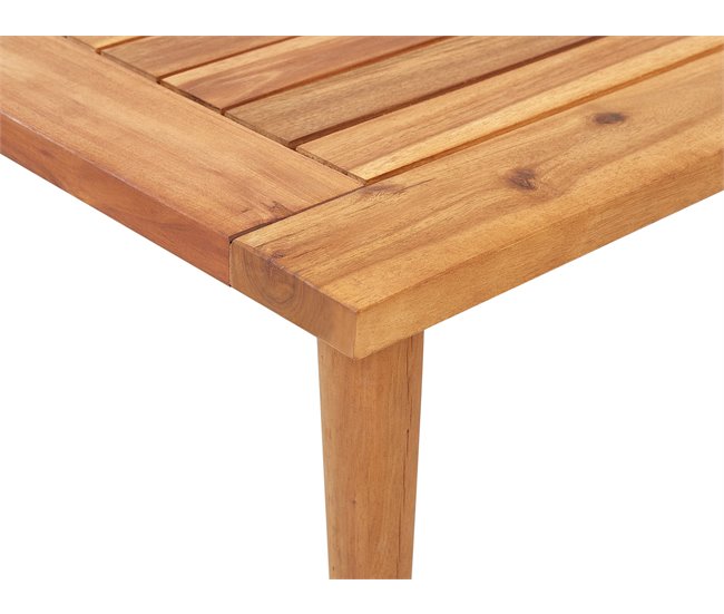 Beliani Conjunto lounge Madeira de acácia Creme