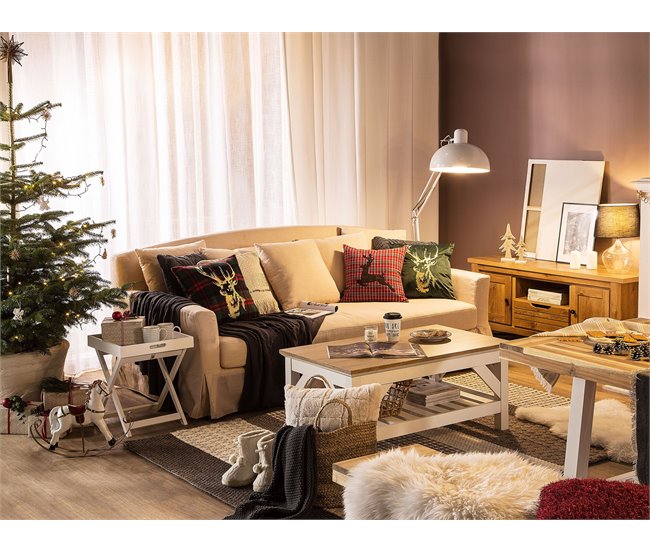Beliani Almofada decorativa BLITZEN Verde Escuro