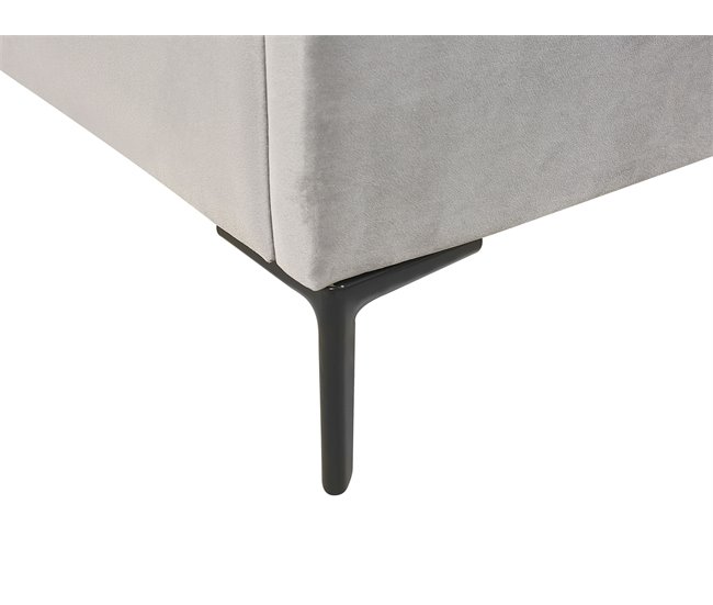 Beliani Cama con almacenaje Terciopelo SEZANNE 150x215 Azul Marino