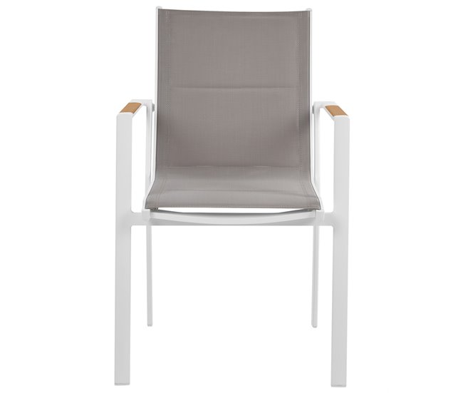 Beliani Cadeira de jardim BUSSETO Branco/cinza