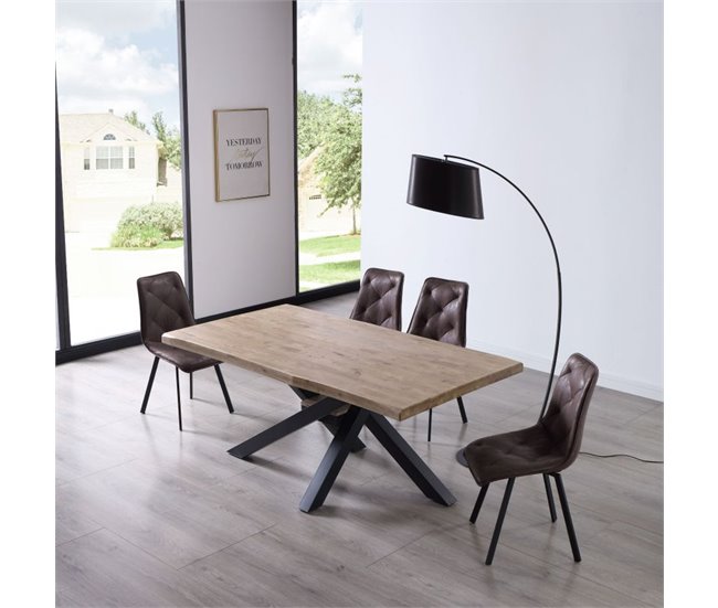 Mesa de jantar Xena Fit 180 100x100 Carvalho Cinza
