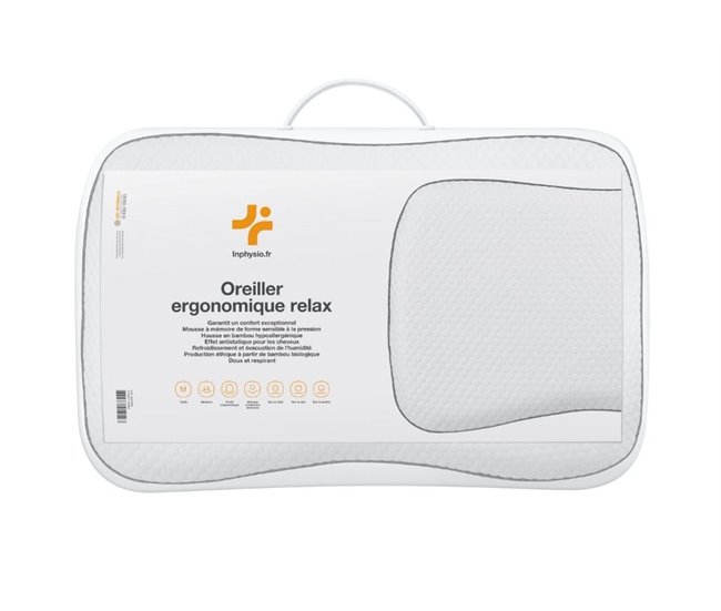 Almofada Ergonômica Antiácaros Relax Branco/ Preto