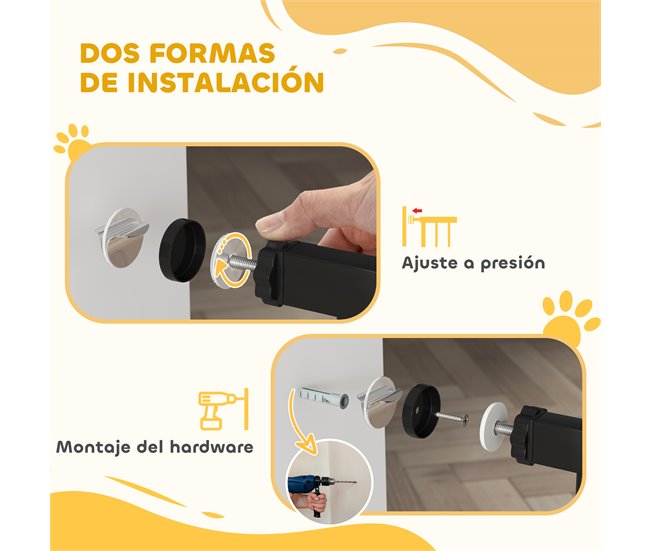Barrera de Segurança para Cães Acero e PA PawHut Preto