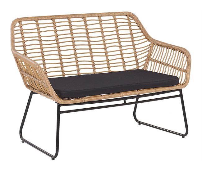 Beliani Conjunto lounge Ratan sintético MINORI Bege