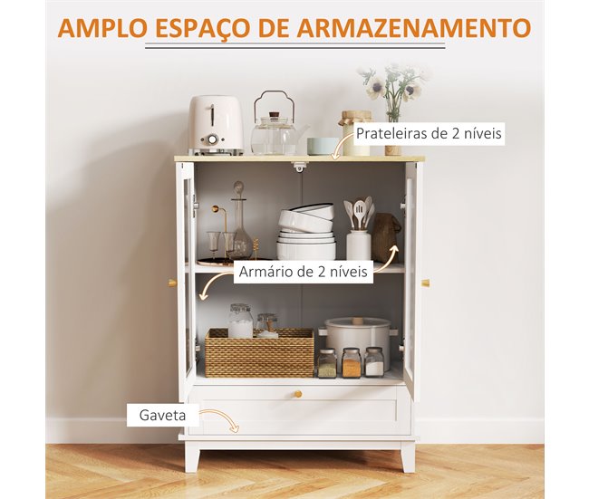 Aparador MDF e Melamina de Madeira HOMCOM Branco