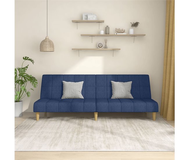 Sofá-cama, Sofá conversível de 2 lugares Azul
