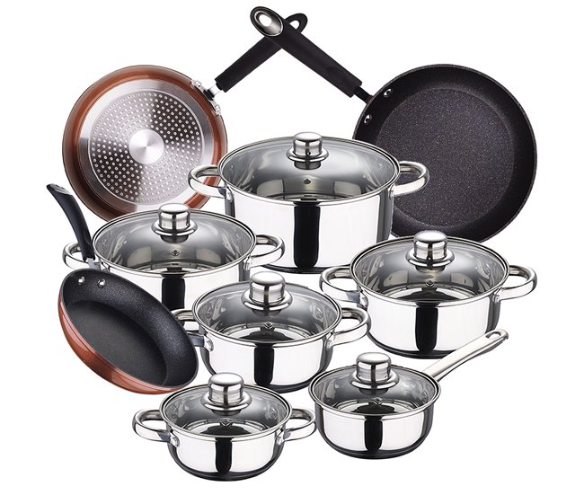Bateria de cozinha 12 peças com jogo de patch Multicor