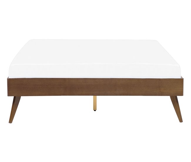 Beliani Cama com estrado MDF BERRIC 148x202 Castanho