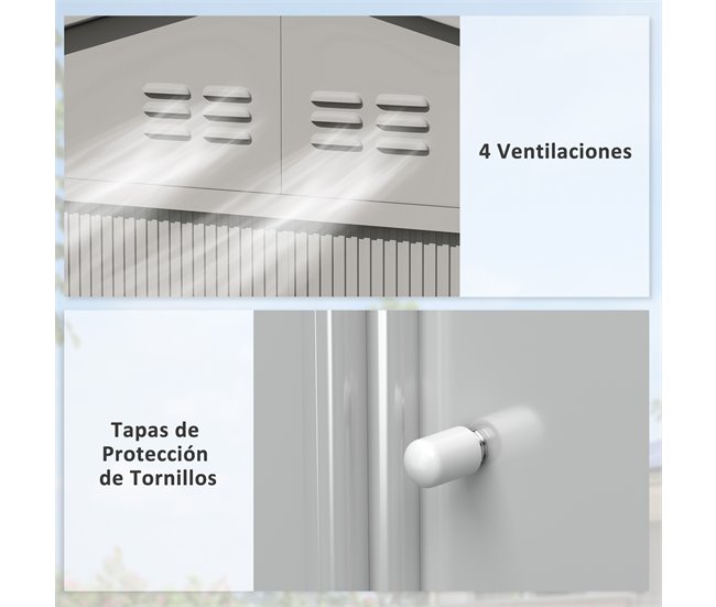 Abrigo de Jardim Aço e PP Outsunny Cinza