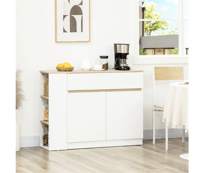 Aparador melamina de madeira HOMCOM Branco
