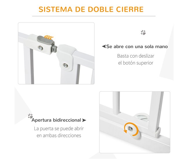 Barreira de Segurança Aço e ABS PawHut Branco