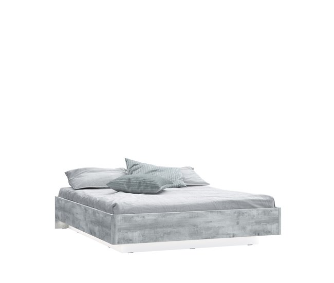 Cama BUGANVILLA 150x190cm con LED Branco/cinza