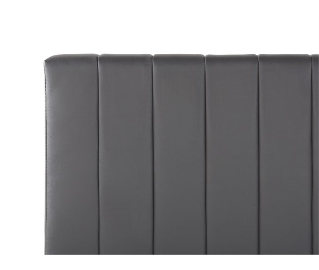 Beliani Cama com estrado Poliéster POITIERS 171x215 Cinza