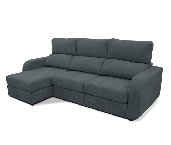 Chaise longue convertível em cama tecido APRIL Cinza