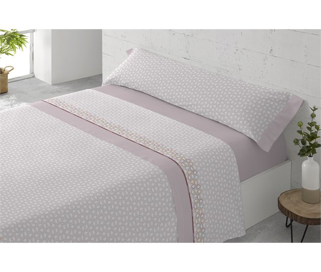 Conjunto de lençóis SUDAN polycotton rosa 