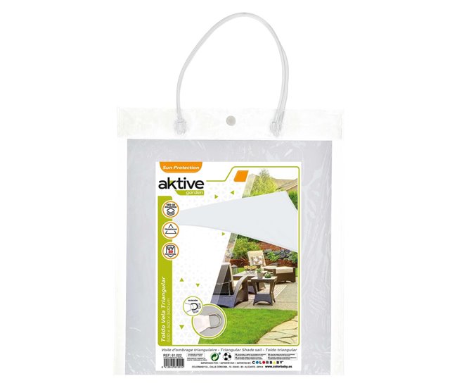 Toldo de sombra triangular aktive garden branco 500x500 Branco
