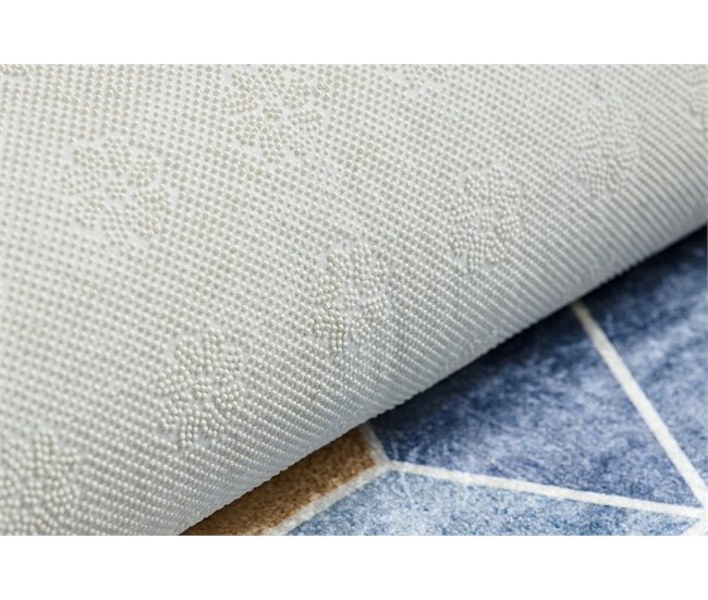 ANDRE 1216 Tapete cubo rico antiderrapante 80x150 Azul