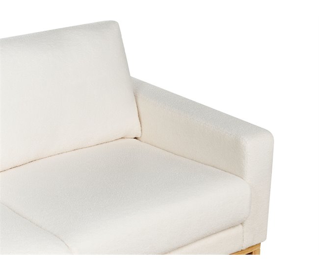 Beliani Sofá de 3 lugares Bouclé SIGGARD Branco